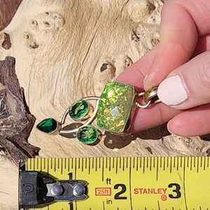 SEND OFFER 🔥 Large Stone Over 3 Emeralds in Sterling Silver